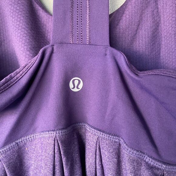 Lululemon Purple Two-Tone No Limits Tank with Built-In Bra | Racerback Flowy Ath - Picture 4 of 5